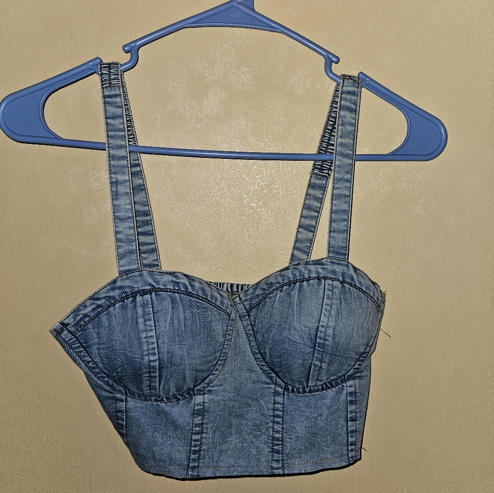 Denim cropped top